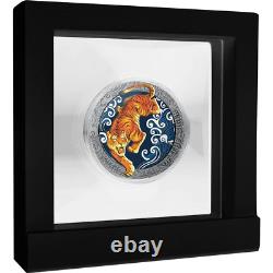 2022 Ghana Year of the Tiger 50 g. 999 Antique Finish Silver Coin Lunar Year