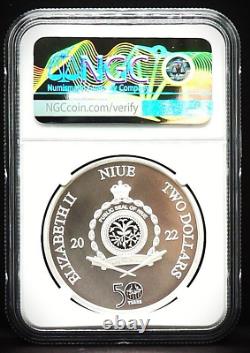 2022 NIUE $2 1oz The Godfather 50th Anniversary. 999 Silver NGC PF70