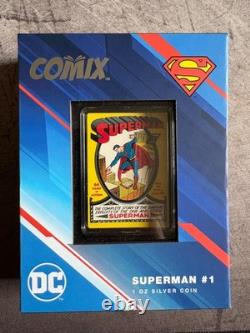 2022 New Zealand Mint COMIX DC Superman #1 1 oz Colorized Proof Silver Coin