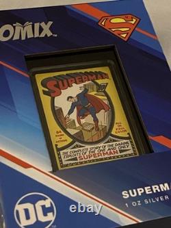 2022 New Zealand Mint COMIX DC Superman #1 1 oz Colorized Proof Silver Coin