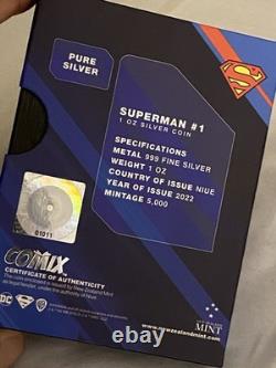2022 New Zealand Mint COMIX DC Superman #1 1 oz Colorized Proof Silver Coin