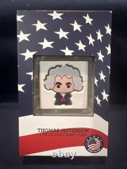 2022 New Zealand Mint THOMAS JEFFERSON Shaped Chibi 1 oz Proof Silver Coin