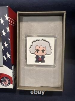 2022 New Zealand Mint THOMAS JEFFERSON Shaped Chibi 1 oz Proof Silver Coin
