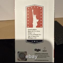 2022 New Zealand Mint Thomas Jefferson Shaped Chibi 1 oz Proof Silver Coin