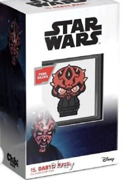 2022 Niue 15th New Zealand Star Wars Chibi Coin- Darth Maul 1 Oz Silver- COA