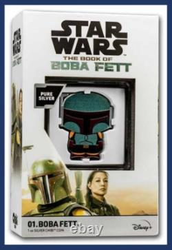 2022 Niue 1st New Zealand Star Wars Chibi Coin-Book of Boba Fett 1 Oz Silver-COA