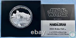 2022 Niue $2 1oz Silver The Mandalorian Boba Fett Cameo Proof Coin