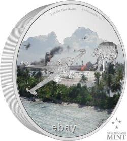 2022 Niue Star Wars Battle Scenes Scarif 3oz Silver Colored Proof Coin MINT 1000