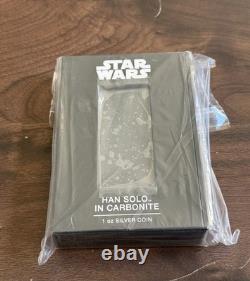 2022 Niue Star Wars Han Solo Carbonite Bar 1oz Silver Proof Coin NEW withOGP #4869