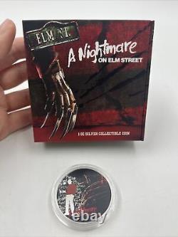 2022 Niue Two Dollars 1oz Silver Round Nightmare on Elm St New Zealand Mint Box