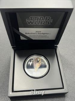 2022 Star Wars Boba Fett's Starfighter 1oz Silver Proof Coin New Zealand Mint
