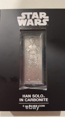 2022 Star Wars Han Solo in Carbonite 3 oz. 999 Fine Silver Coin