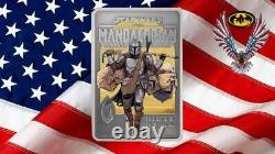 2022 Star Wars- The Mandalorian Poster 2022 1 Oz Pure Silver, Antique Finish