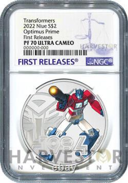 2022 Transformers Optimus Prime 1 Oz. Silver Coin Ngc Pf70 First Releases