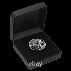 2022 Tuvalu $2 White Tiger 2oz of. 9999 Silver Antiqued Coloured Coin 888 Made