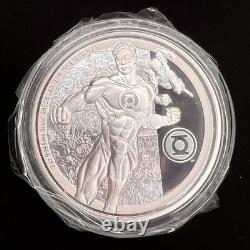 2023 3 Ounce. 999 Fine Silver New Zealand Mint Green Lantern DC Coin & Box