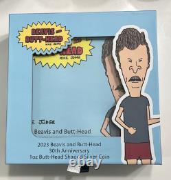2023 Beavis And Butt-Head 30th Anniv 1oz 999 Butthead Color Silver Coin Toned