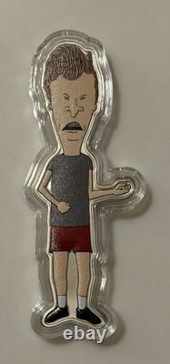 2023 Beavis And Butt-Head 30th Anniv 1oz 999 Butthead Color Silver Coin Toned
