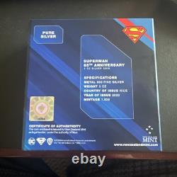 2023 DC Comics Superman 85th Anniversary 3oz Silver Coin COA #195
