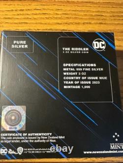 2023 DC Villains The Riddler 3oz Silver Coin COA 1000 Mintage