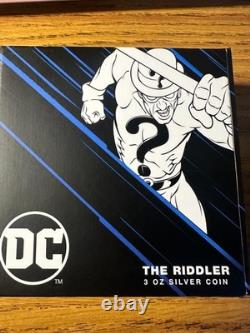 2023 DC Villains The Riddler 3oz Silver Coin COA 1000 Mintage