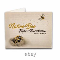 2023 New Zealand 2 oz Silver Proof Native Bee Ngaro Huruhuru SKU#271988