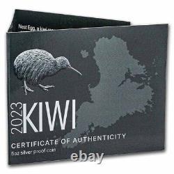 2023 New Zealand 5 oz Silver Black Proof Tokoeka Kiwi SKU#271997