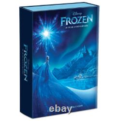 2023 New Zealand Mint Disney Frozen 10th Anni. 1 oz Colorized Proof Silver Coin