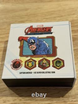 2023 New Zealand Mint Marvel Avengers 60th Captain America 1 oz Silver Coin
