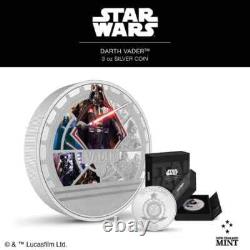 2023 New Zealand Mint Star Wars Darth Vader 3 oz Colorized Proof Silver Coin