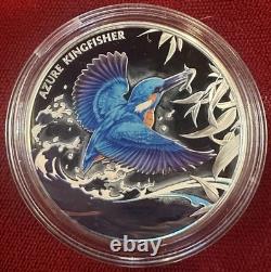 2023 Niue $1 Azure Kingfisher 1oz. 999 Silver Proof only 1000 Mintage
