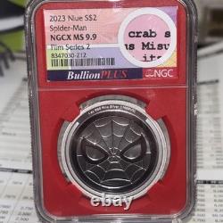 2023 Niue 1 oz Silver Spider-Man Bullion Plus Film series 2 NGCX MS9.9 W Script