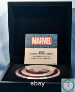 2023 Niue $10 5oz Proof Silver Captain America Shield Coin-Perfect Coin and OGP