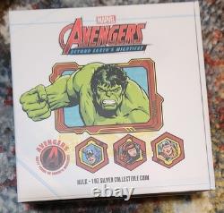 2023 Niue 1oz. Silver Marvel Avengers Beyond Earths Mightiest Hulk Coin OGP