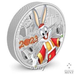 2023 Niue Looney Tunes Year of the Rabbit Bugs Bunny 3oz Silver Coloured Proof C