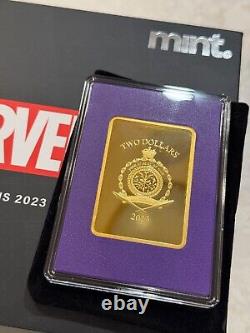 2023 Niue MARVEL Trading Coin 1oz Silver HULK # 20/20 PURPLE BOOKEND