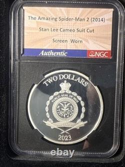2023 Stan Lee Captain Marvel Nlue S $2 NGC PF 10 UC Film 1oz Silver Rare
