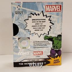 2024 $5 Niue 2 oz. 999 Silver Incredible Hulk Marvel New Zealand OMP Q5426