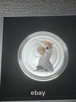 2024 Agoro Star Wars Luke Skywalker vs. Darth Vader 1 oz Colorized Silver Round