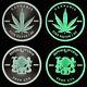 2024 Chad 1 Oz Ounce Silver Marijuana Weed Coin Round Glow In Dark 100 Minted