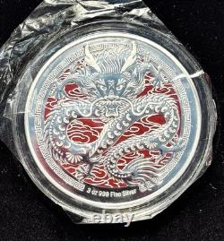 2024 New Zealand 3oz Silver Colorized Year Dragon Coin