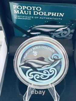 2024 New Zealand Annual Coin Popoto Maui Dolphin 2oz Silver Proof Coin