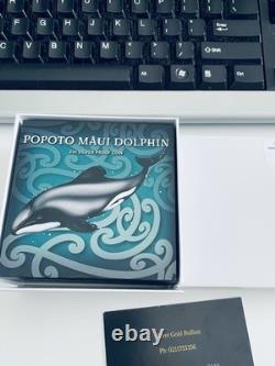 2024 New Zealand Annual Coin Popoto Maui Dolphin 2oz Silver Proof Coin