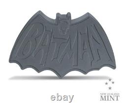 2024 New Zealand Mint DC 1966 Batman Logo Shaped 1 oz Antique Silver Coin