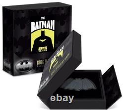 2024 New Zealand Mint DC 1966 Batman Logo Shaped 1 oz Antique Silver Coin