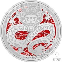 2024 New Zealand Mint Lunar Year of the Dragon 3 oz Colorized Proof Silver Coin