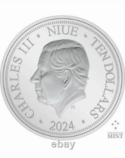 2024 New Zealand Mint Lunar Year of the Dragon 3 oz Colorized Proof Silver Coin