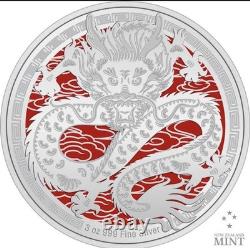 2024 New Zealand Mint Lunar Year of the Dragon 3 oz Colorized Proof Silver Coin