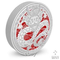 2024 New Zealand Mint Lunar Year of the Dragon 3 oz Colorized Proof Silver Coin