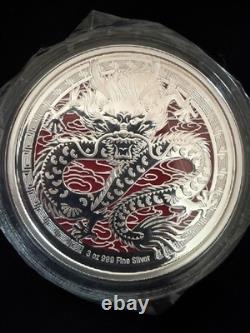2024 New Zealand Mint Lunar Year of the Dragon 3 oz Colorized Proof Silver Coin
